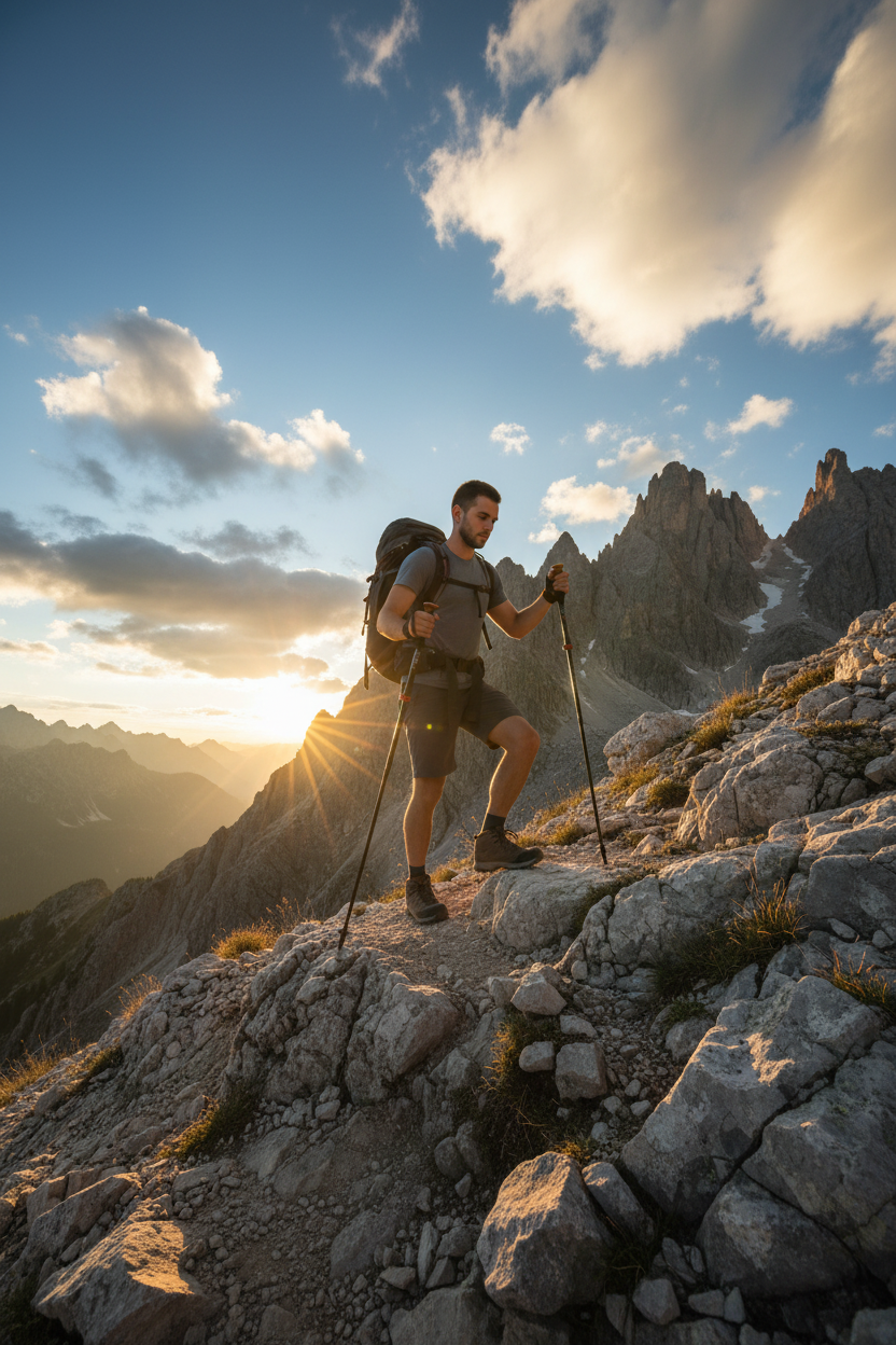 Mons Peak IX Tiger Paw Z Trekking Poles lifestyle