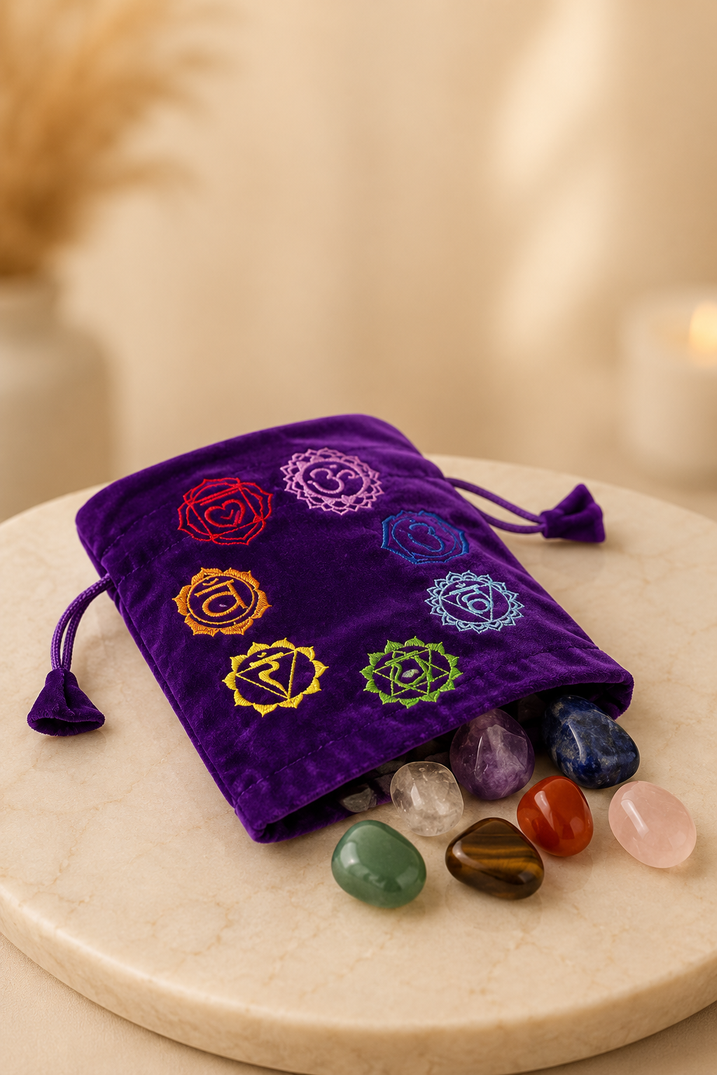 Paars chakra opbergzakje