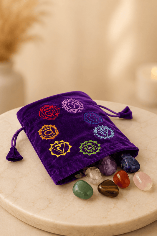 Paars chakra opbergzakje