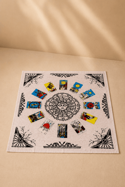 tarotdoek levensboom 75 x 75 cm voor tarot en orakelkaarten