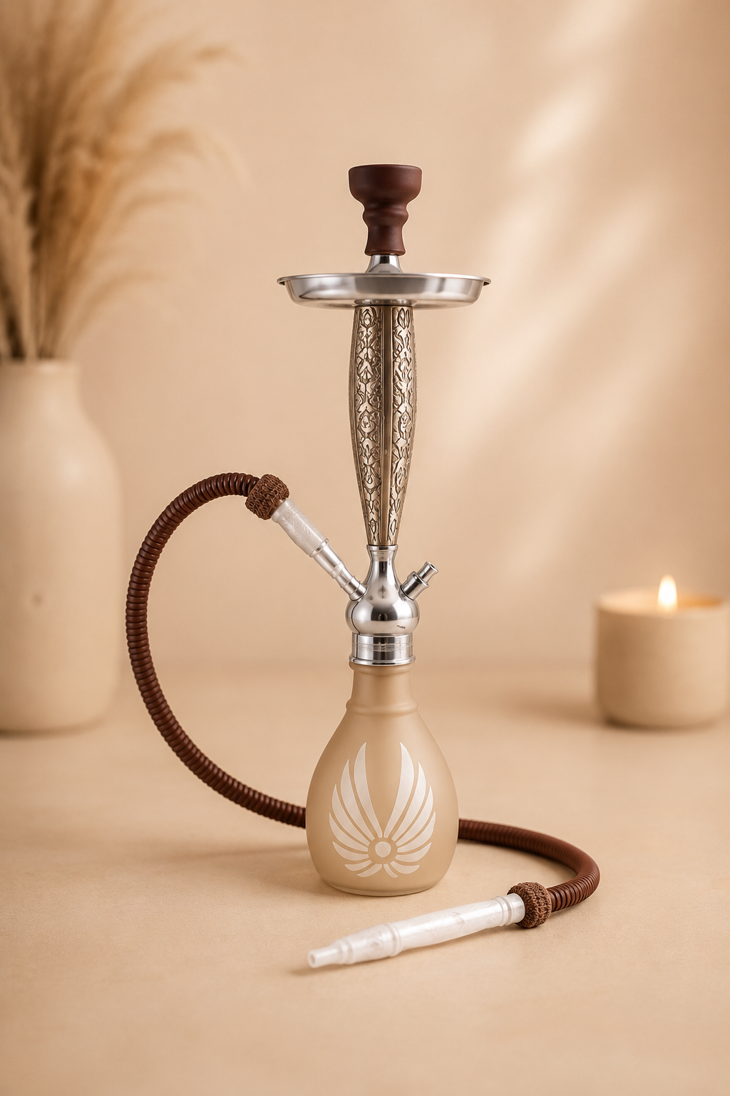 Elegante waterpijp shisha beige goud
