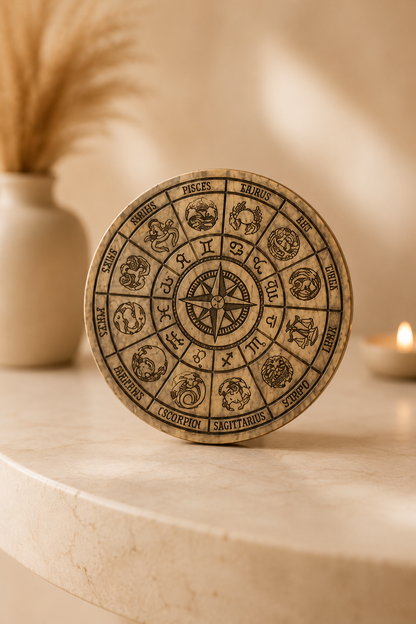 Houten pendelbord sterrenbeelden zodiak 20 cm
