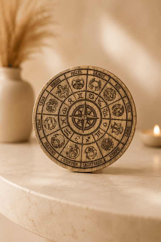 Houten pendelbord sterrenbeelden zodiak 20 cm